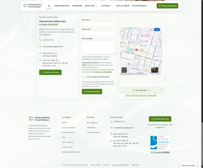Le contact — coordonnées et informations pratiques réunies pour préparer une visite.